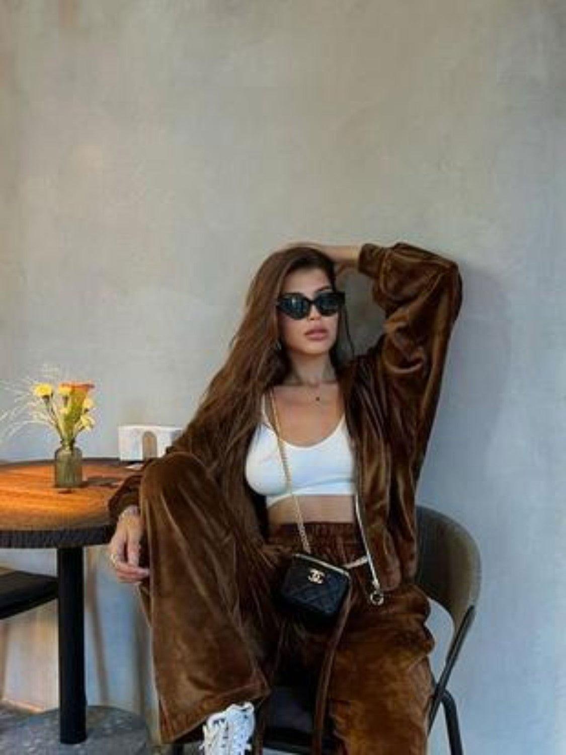 Hooded Jacket and Pants Set - Clothes For Her Online Store