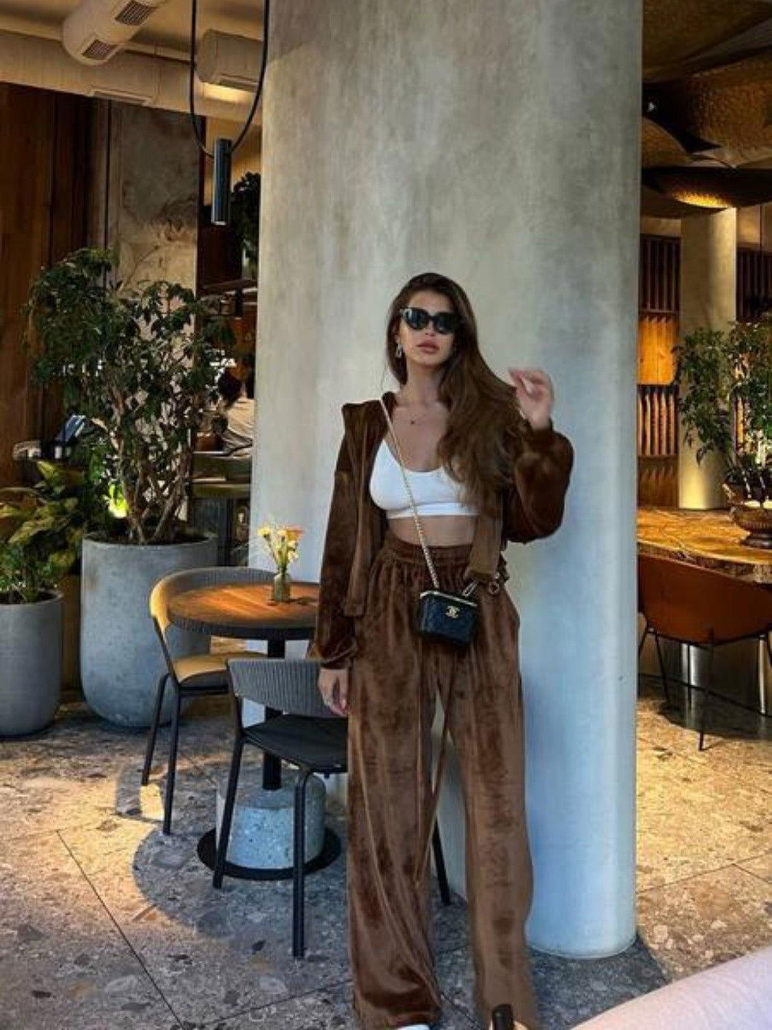 Hooded Jacket and Pants Set - Clothes For Her Online Store