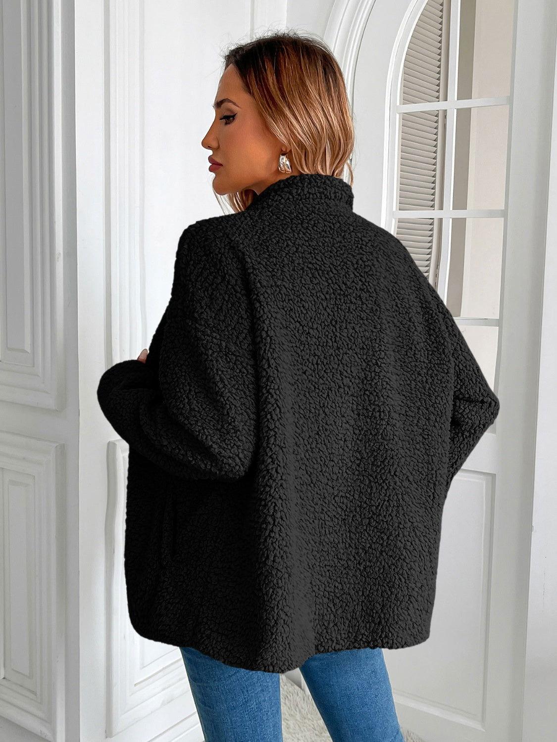 Ivy Lane Zip Up Long Sleeve Fuzzy Jacket - Clothes For Her Online Store