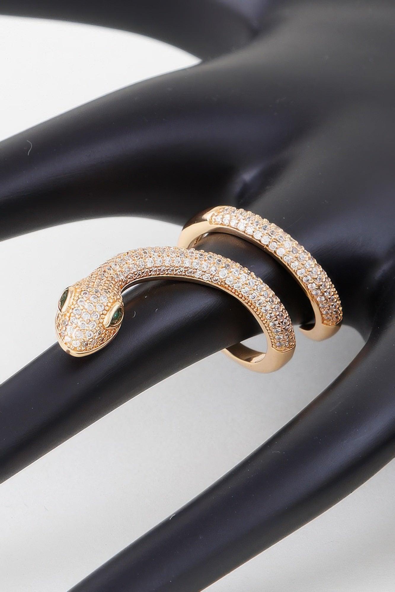 Jeweled Snake Wrap Around Ring - Clothes For Her Online Store