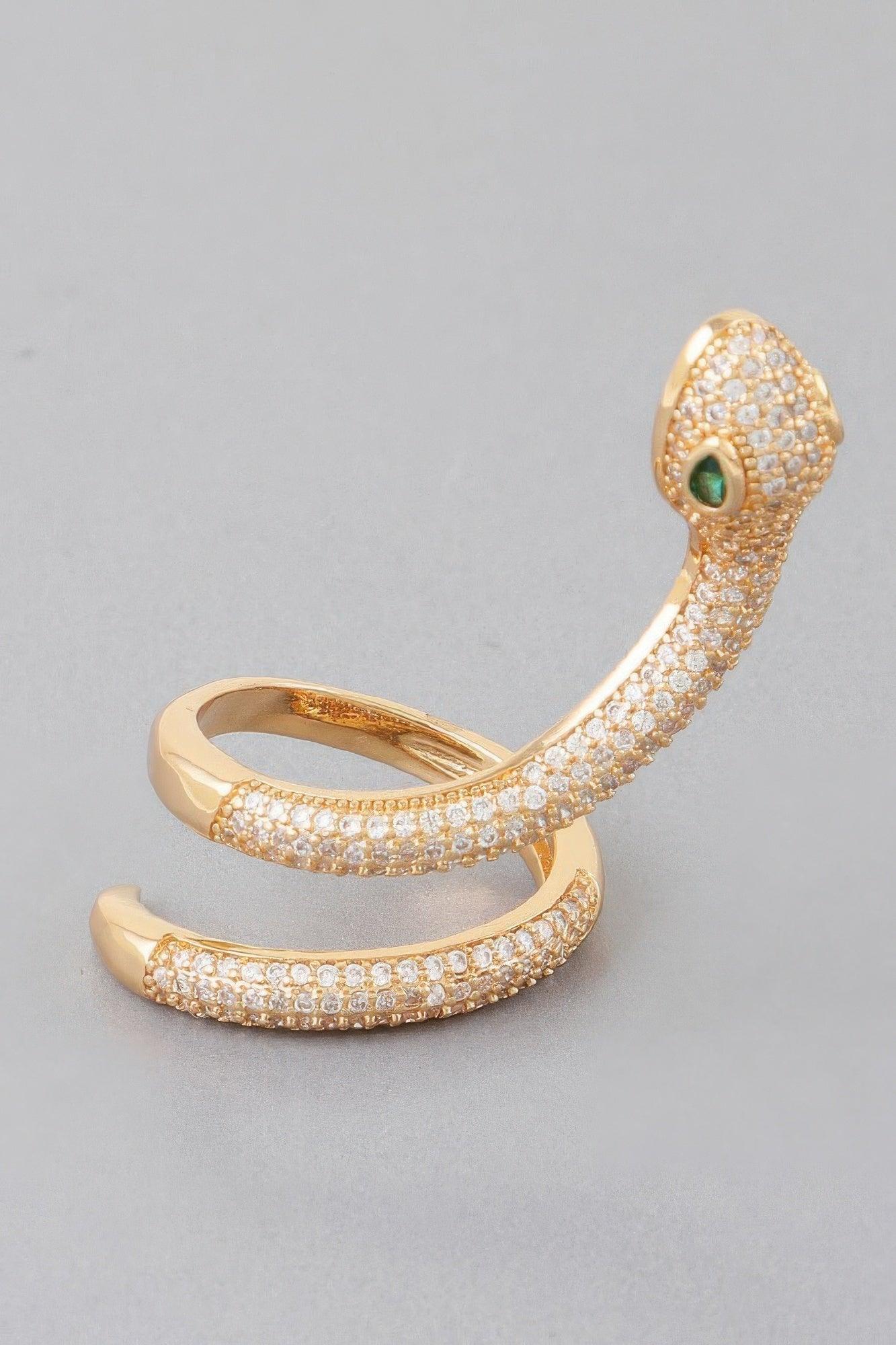 Jeweled Snake Wrap Around Ring - Clothes For Her Online Store