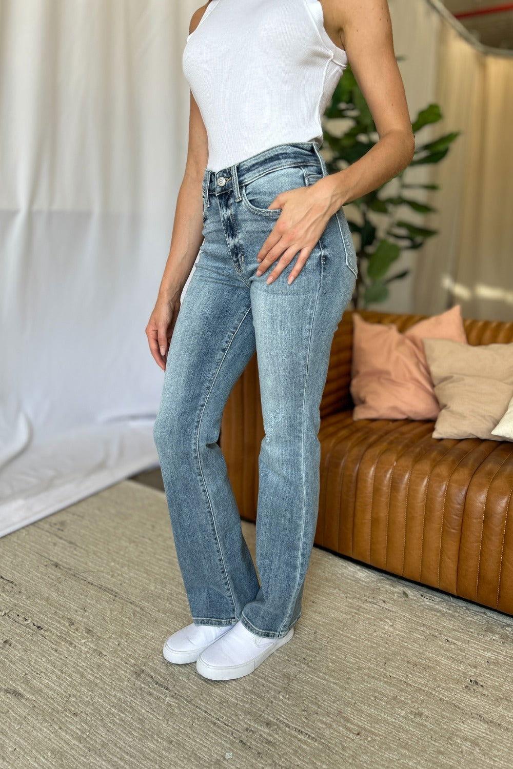 Judy Blue Full Size Medium Rise Bootcut Jeans - Clothes For Her Online Store