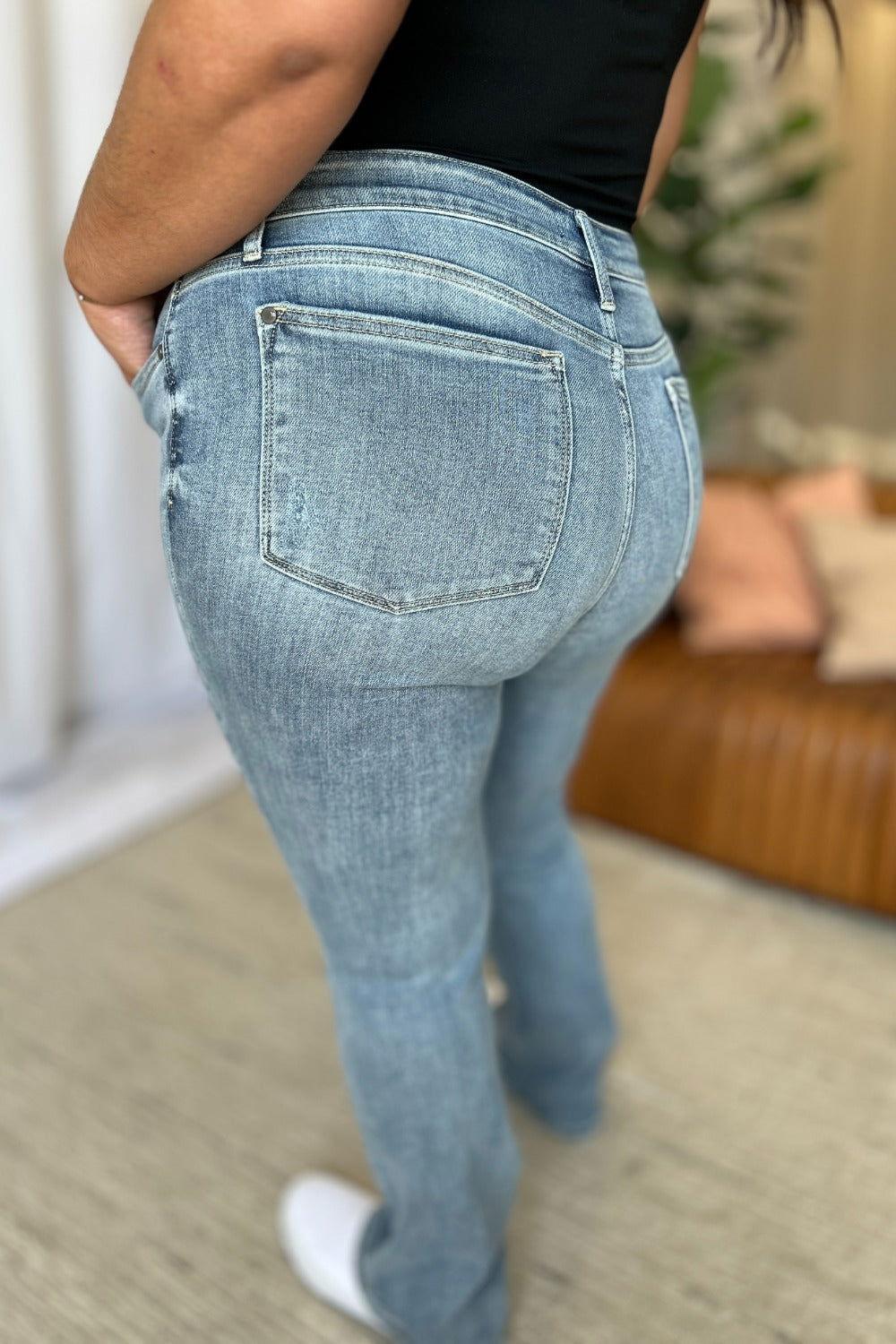 Judy Blue Full Size Medium Rise Bootcut Jeans - Clothes For Her Online Store