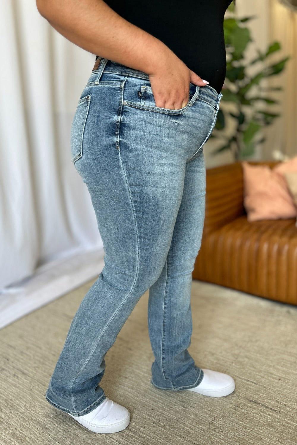 Judy Blue Full Size Medium Rise Bootcut Jeans - Clothes For Her Online Store