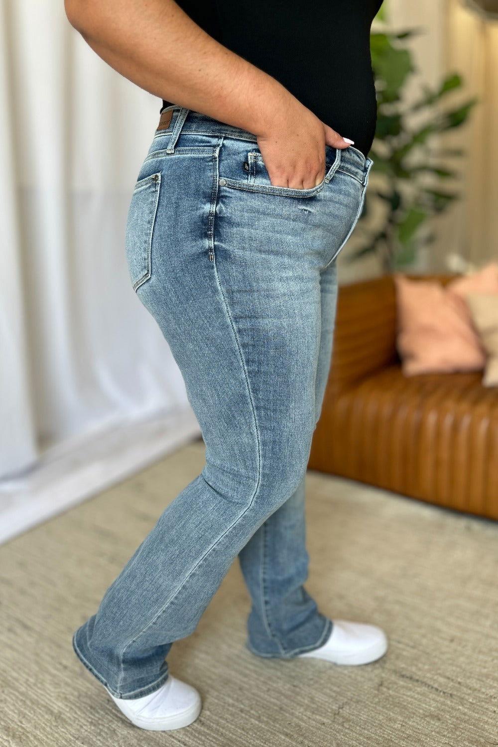 Judy Blue Full Size Medium Rise Bootcut Jeans - Clothes For Her Online Store