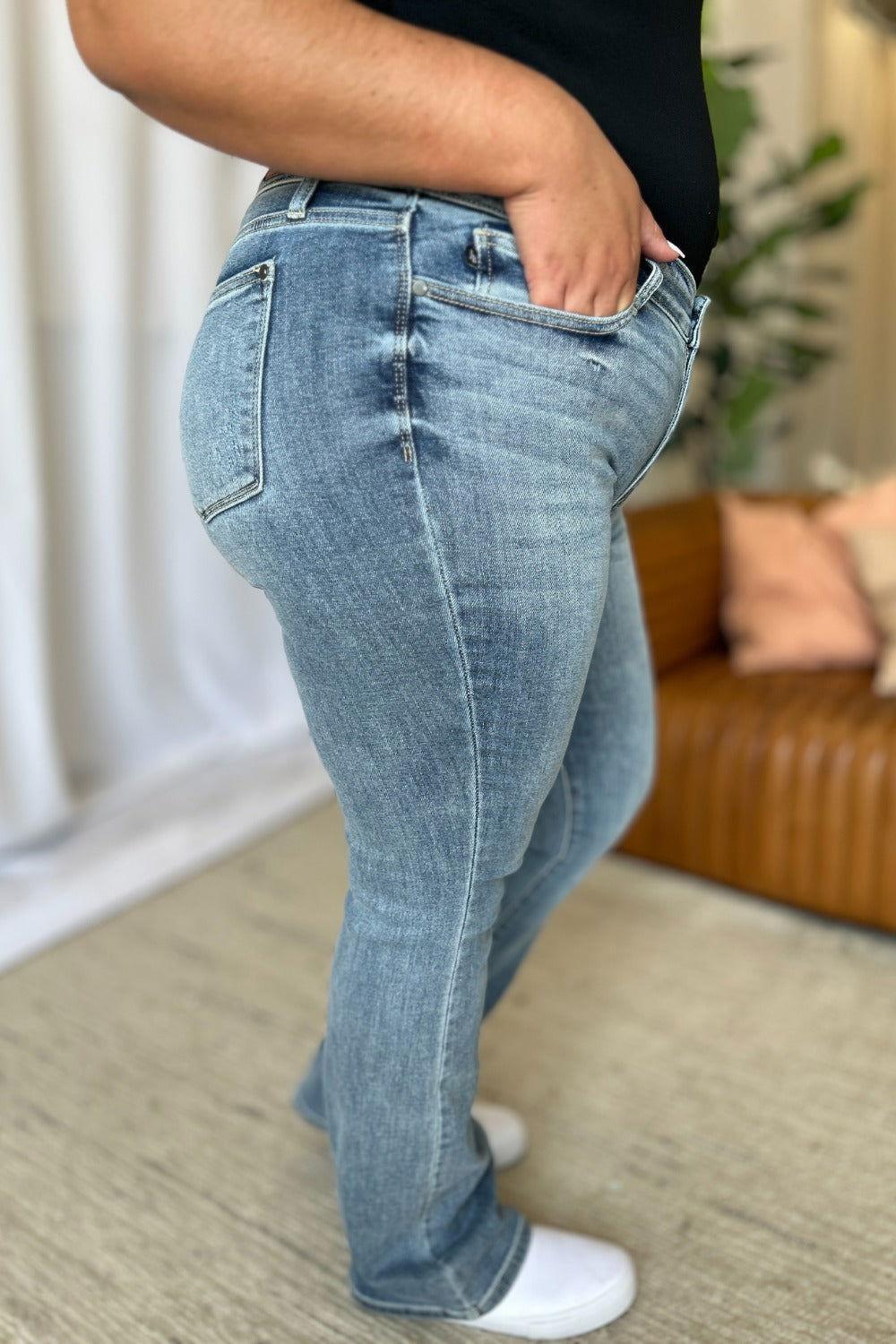 Judy Blue Full Size Medium Rise Bootcut Jeans - Clothes For Her Online Store