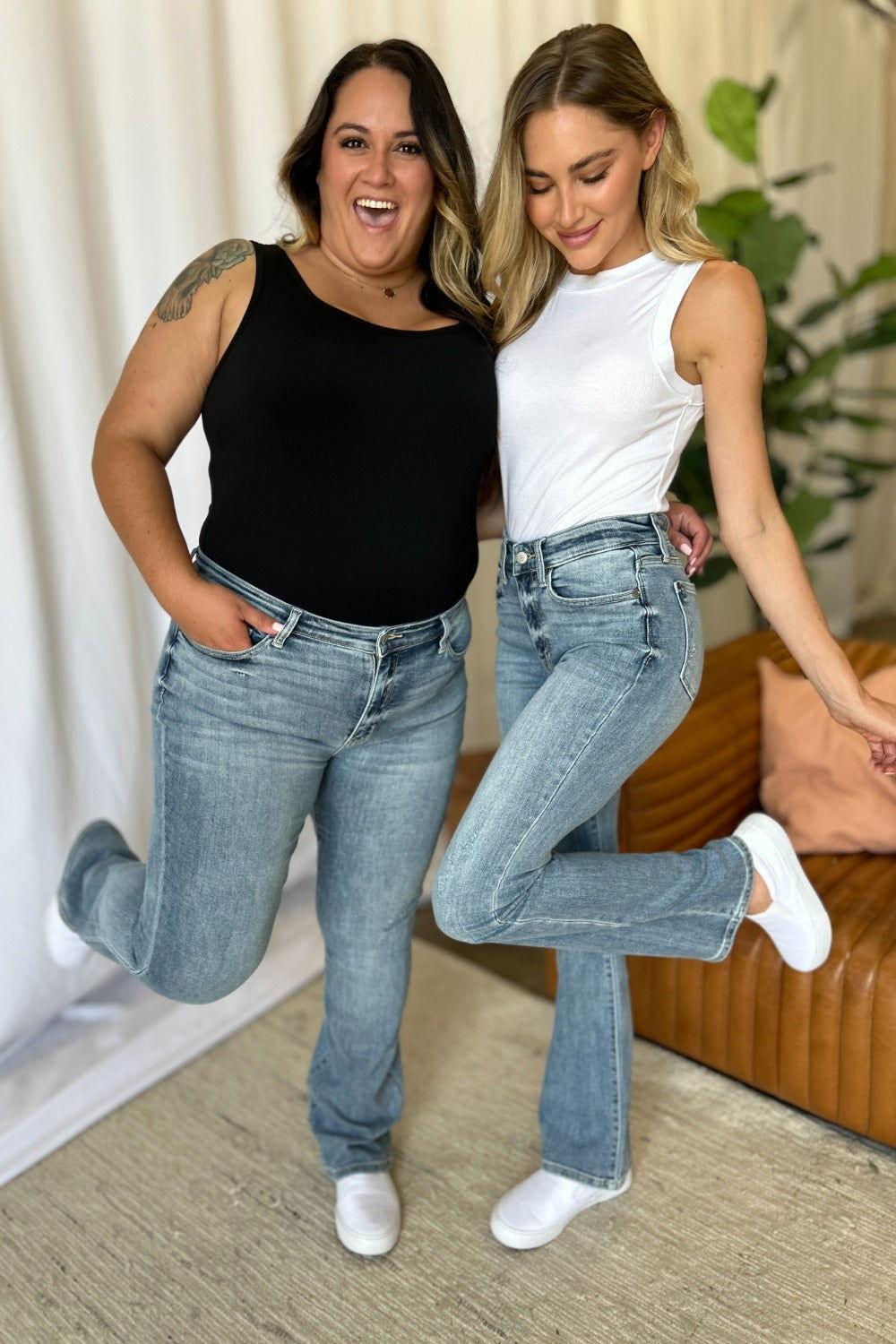 Judy Blue Full Size Medium Rise Bootcut Jeans - Clothes For Her Online Store