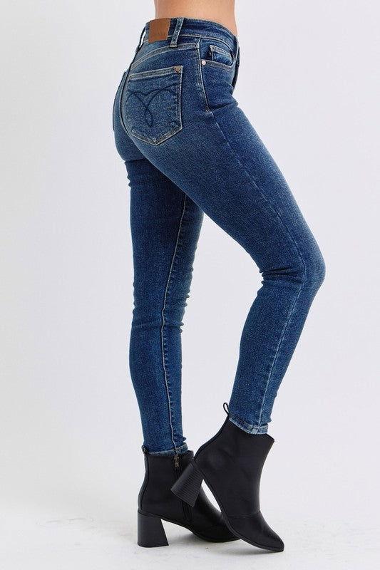 Judy Blue Full Size Run Mid-Rise Waist Skinny Jeans with Thermal Lining - Clothes For Her Online Store