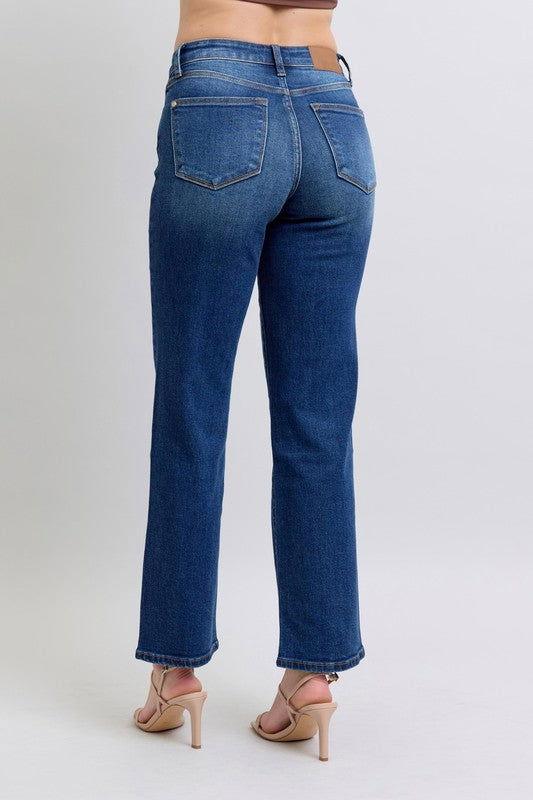 Judy Blue Full Size Side Seam Detail Straight Jeans with Pockets - Clothes For Her Online Store