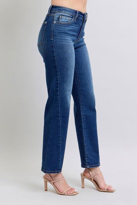 Judy Blue Full Size Side Seam Detail Straight Jeans with Pockets - Clothes For Her Online Store