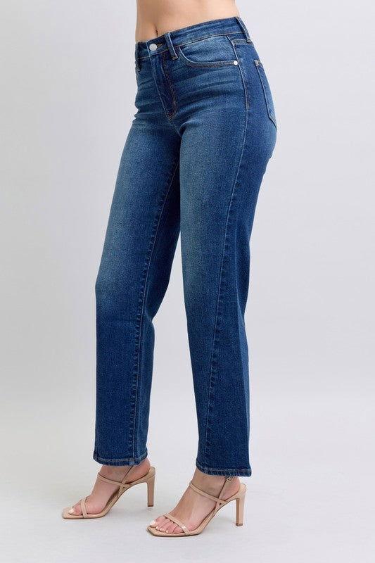 Judy Blue Full Size Side Seam Detail Straight Jeans with Pockets - Clothes For Her Online Store