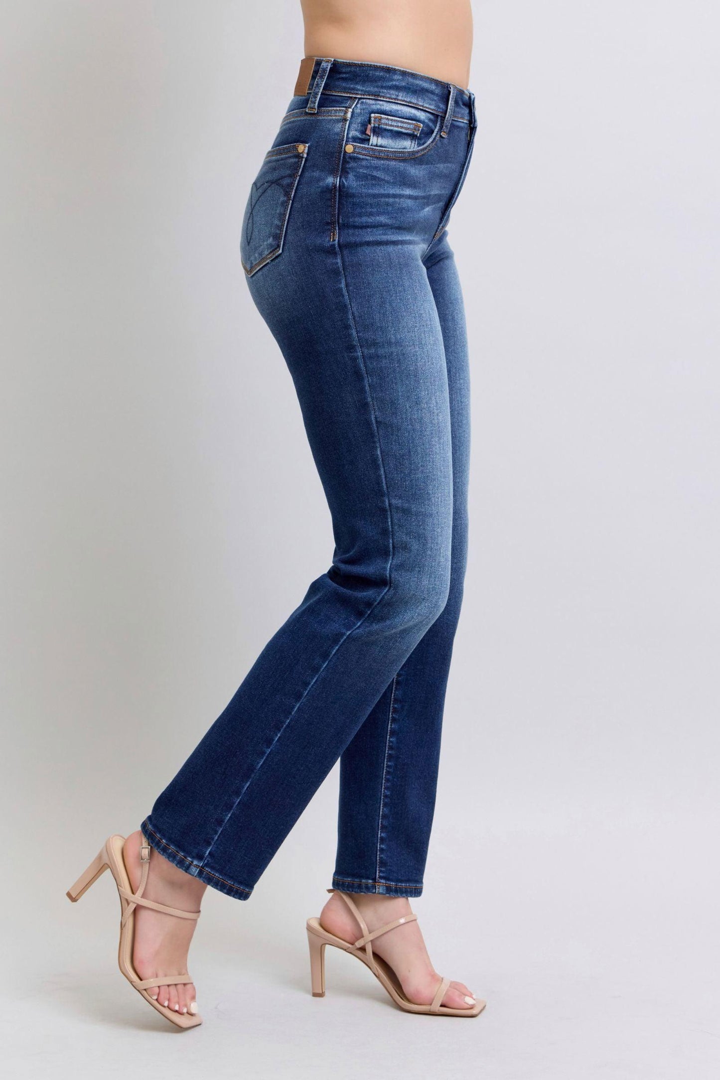 Judy Blue Full Size Washed Straight Leg Jeans with Pockets - Clothes For Her Online Store