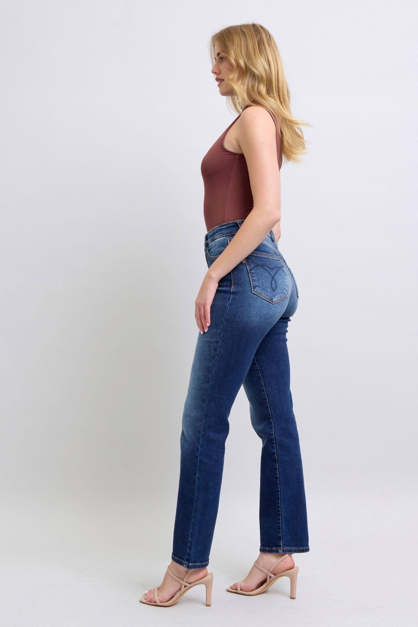 Judy Blue Full Size Washed Straight Leg Jeans with Pockets - Clothes For Her Online Store