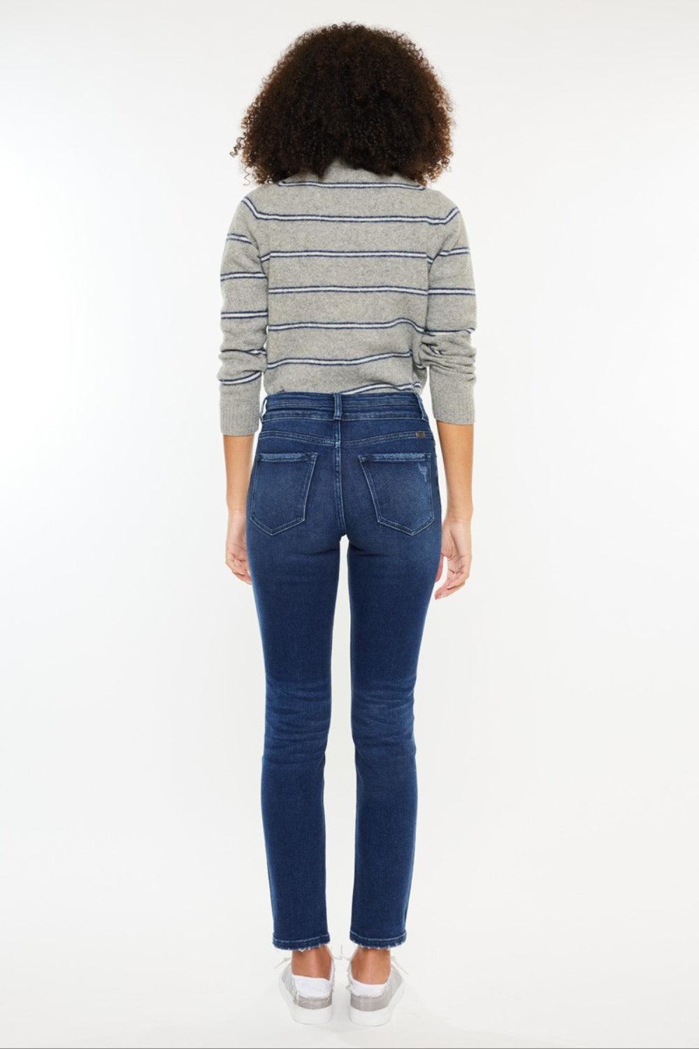 Kancan High Rise Slim Straight Jeans - Clothes For Her Online Store