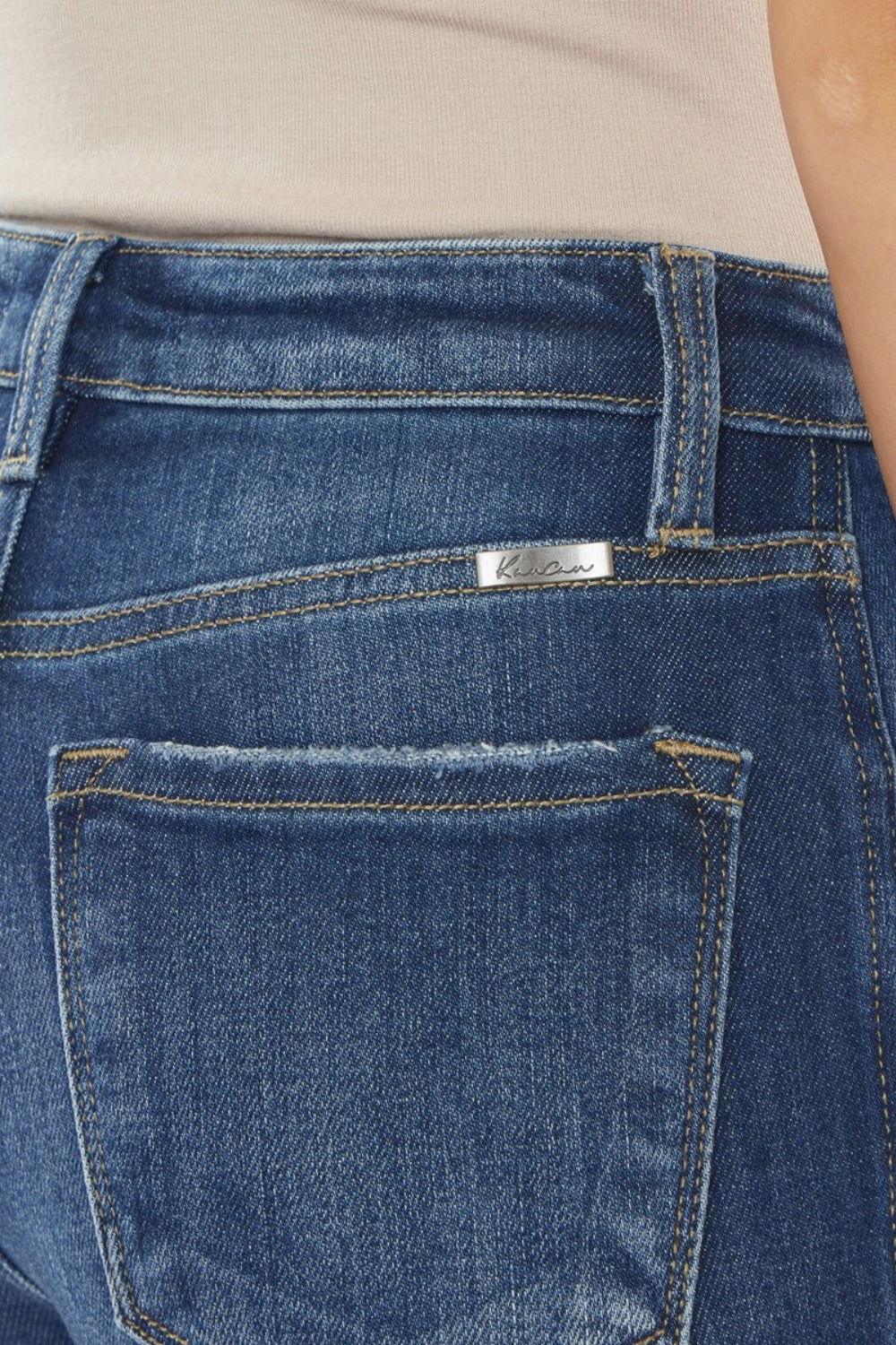 Kancan Raw Hem High Waist Cropped Jeans - Clothes For Her Online Store