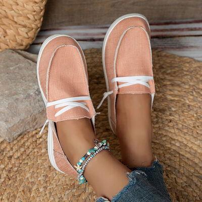 Lace Up Round Toe Slip-Ons - Clothes For Her Online Store