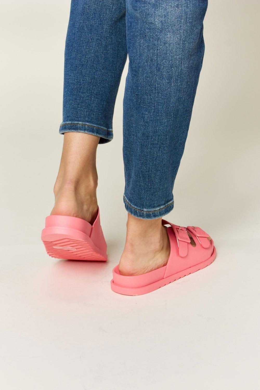 Legend Double Buckle Open Toe Sandals - Clothes For Her Online Store