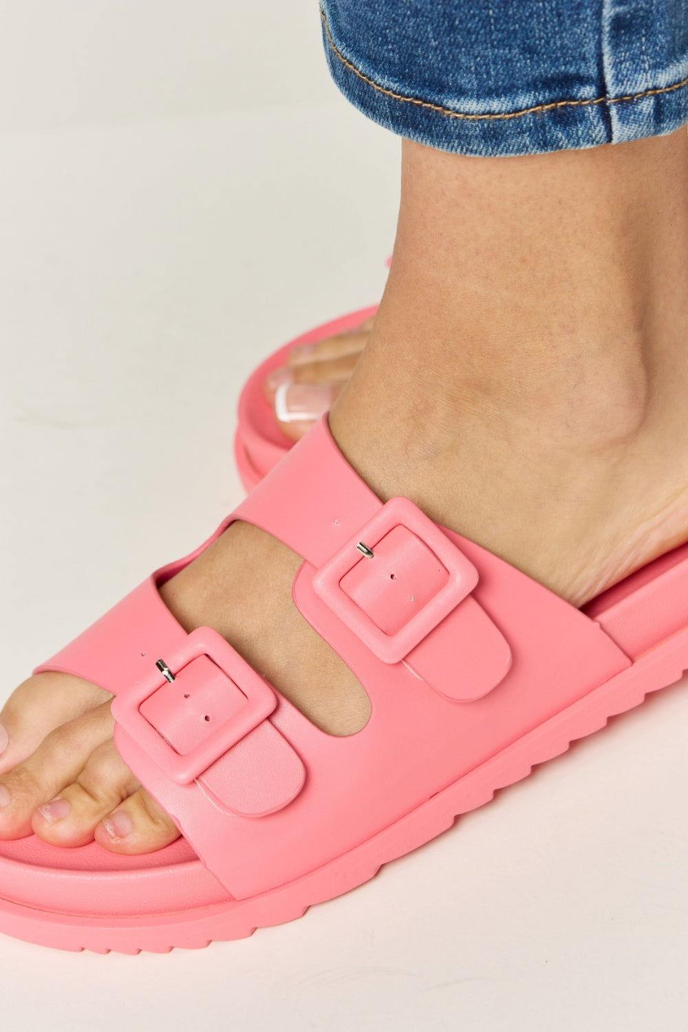 Legend Double Buckle Open Toe Sandals - Clothes For Her Online Store