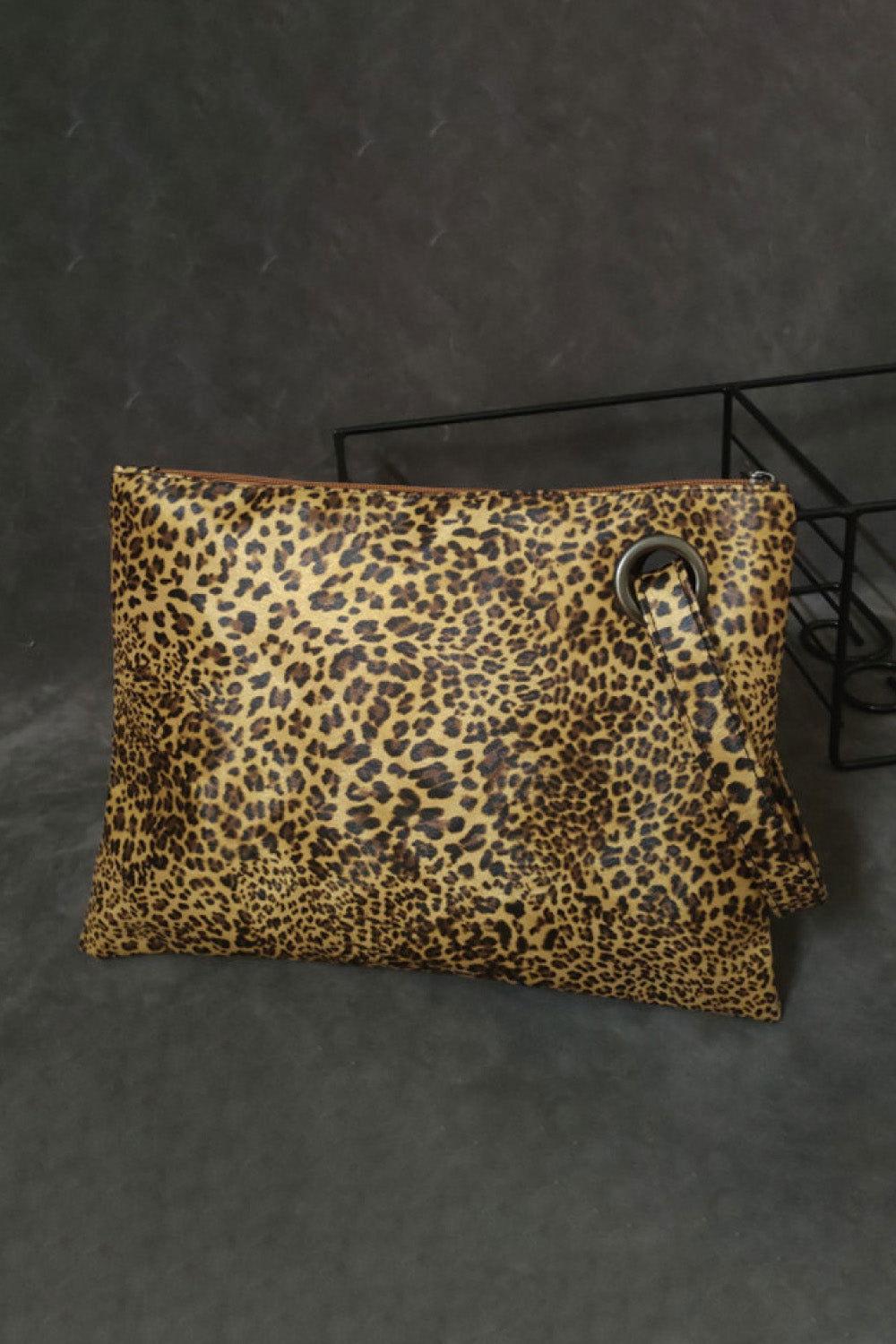 Leopard PU Leather Clutch - Clothes For Her Online Store