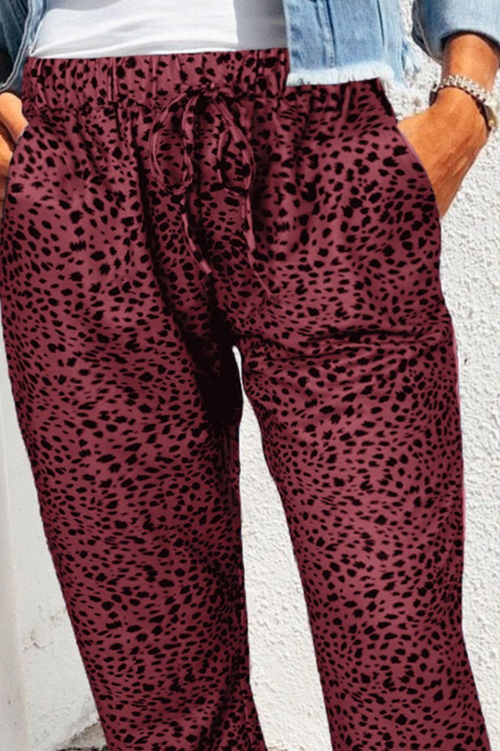 Leopard Print Joggers with Pockets - Clothes For Her Online Store