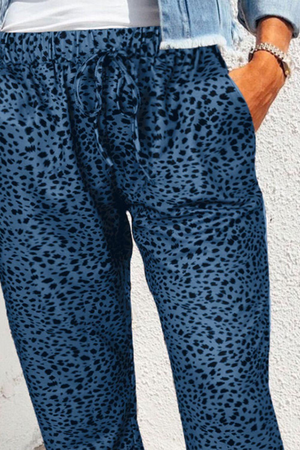 Leopard Print Joggers with Pockets - Clothes For Her Online Store