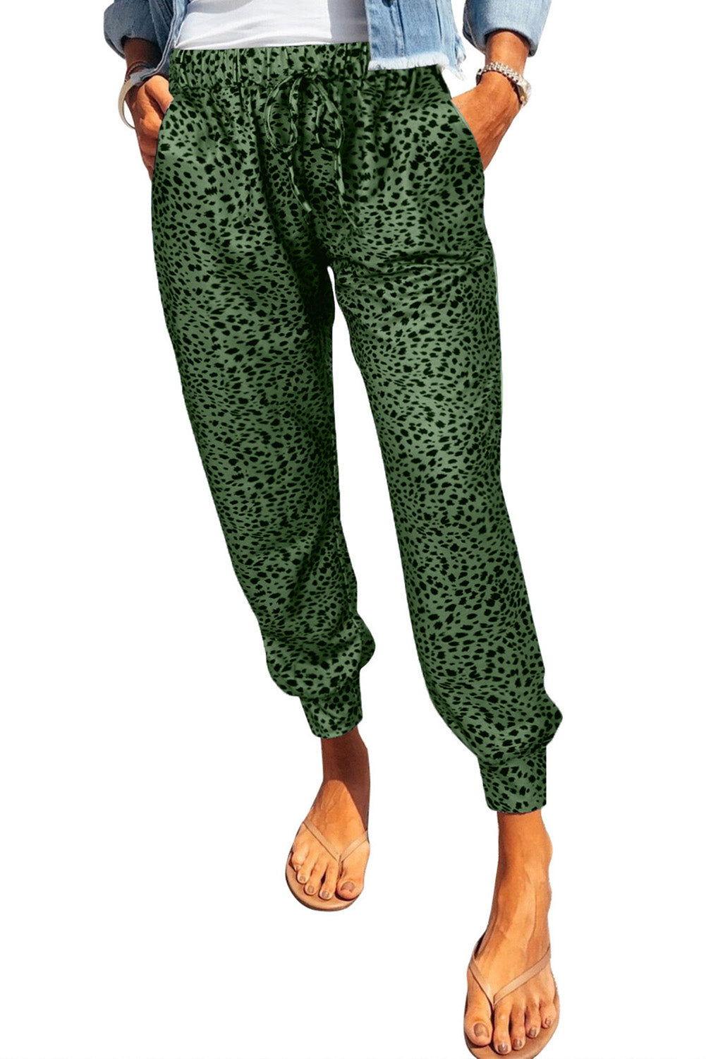 Leopard Print Joggers with Pockets - Clothes For Her Online Store
