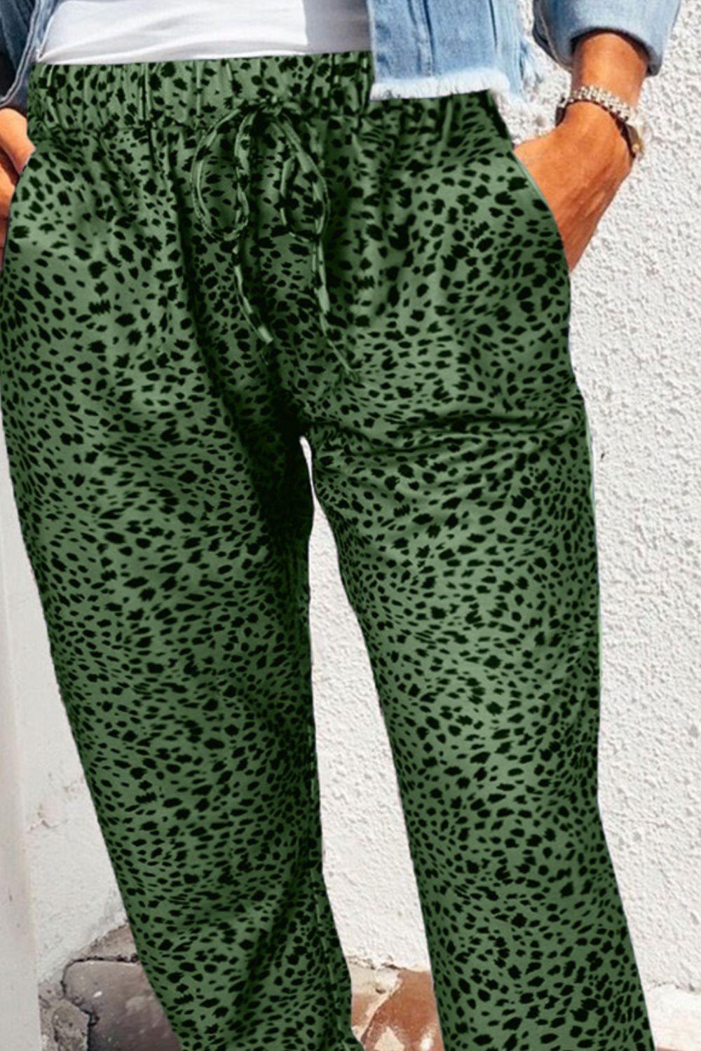 Leopard Print Joggers with Pockets - Clothes For Her Online Store