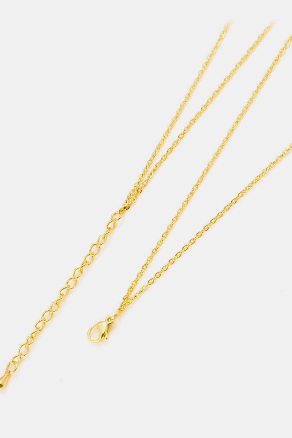 Linked Ring Pendant Chain Necklace - Clothes For Her Online Store