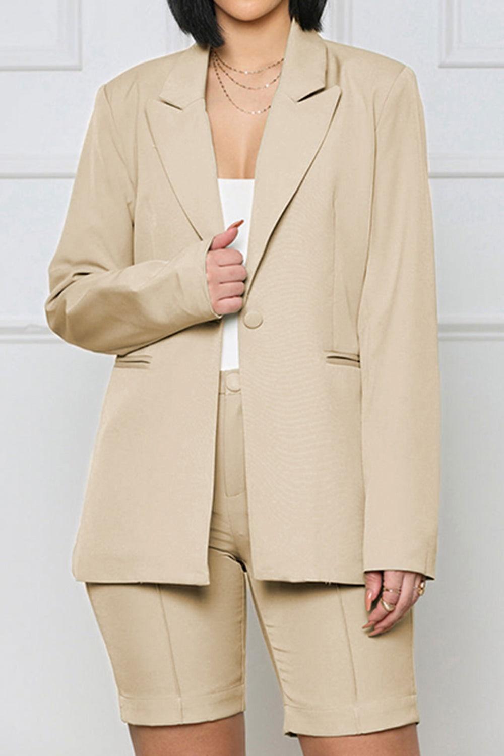 Long Sleeve Blazer and Shorts Set - Clothes For Her Online Store