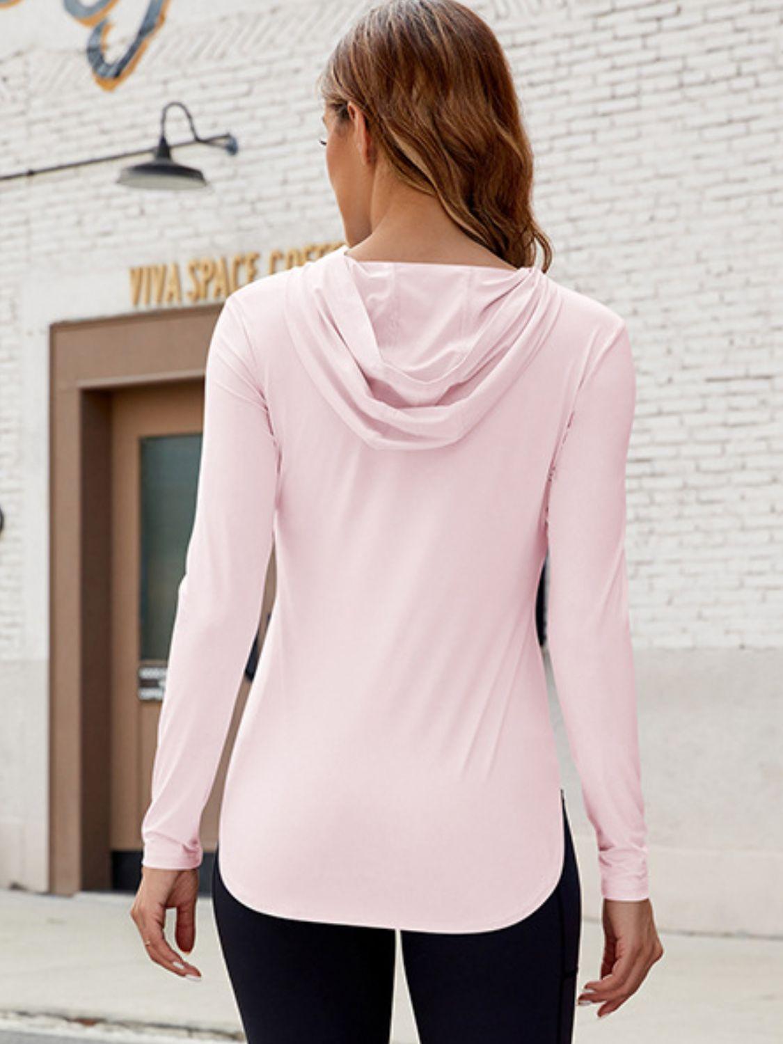 Long Sleeve Hooded Active Top - Clothes For Her Online Store