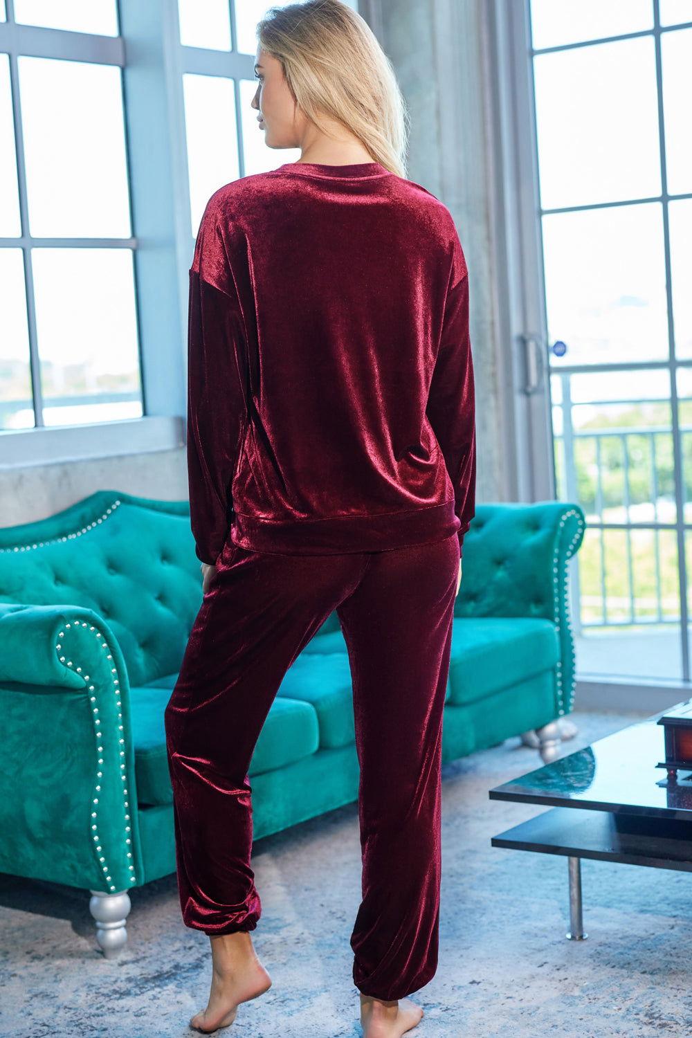 Long Sleeve Top and Pants Lounge Set - Clothes For Her Online Store