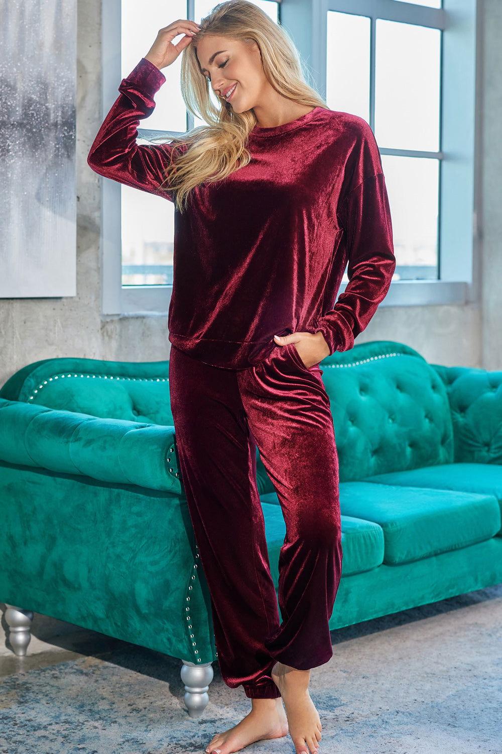 Long Sleeve Top and Pants Lounge Set - Clothes For Her Online Store