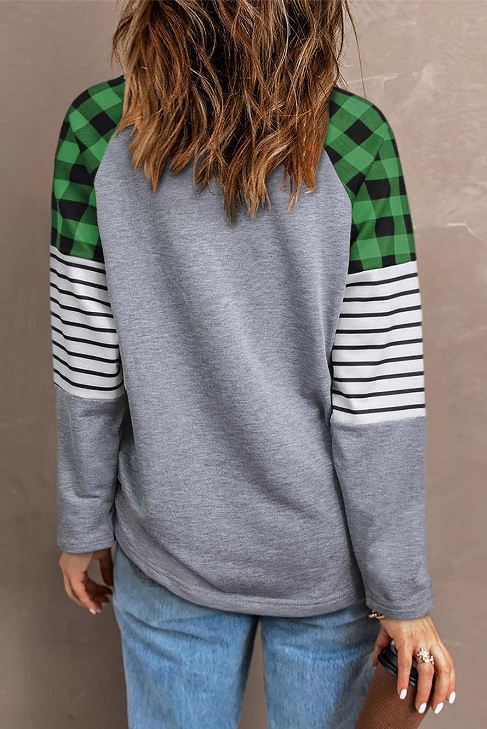 Lucky Clover Raglan Sleeve Sweatshirt - Clothes For Her Online Store