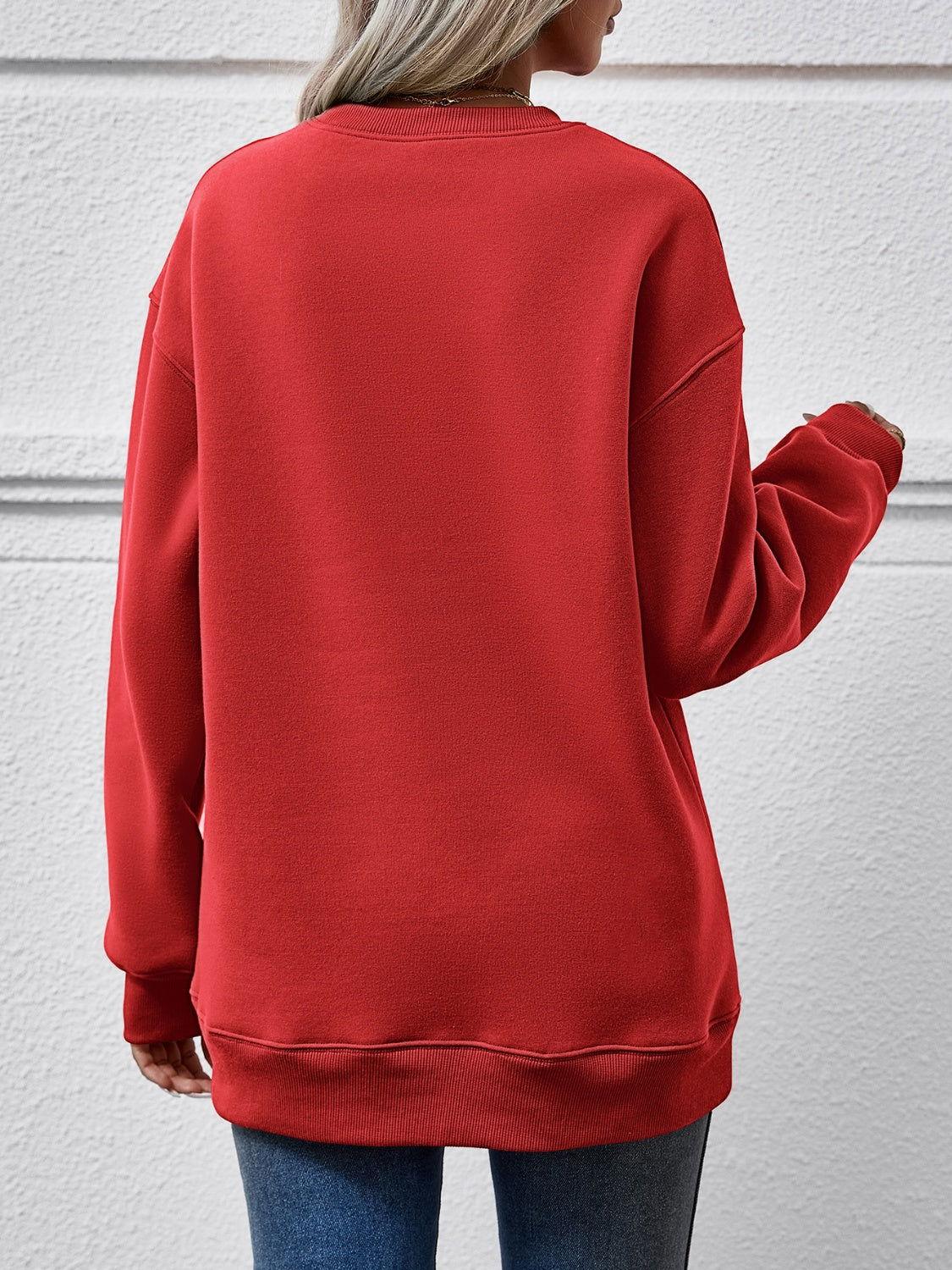 MERRY CHRISTMAS Dropped Shoulder Sweatshirt - Clothes For Her Online Store