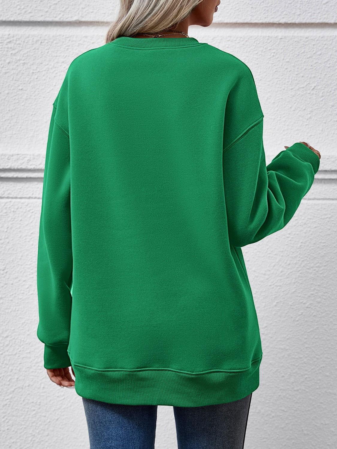 MERRY CHRISTMAS Dropped Shoulder Sweatshirt - Clothes For Her Online Store