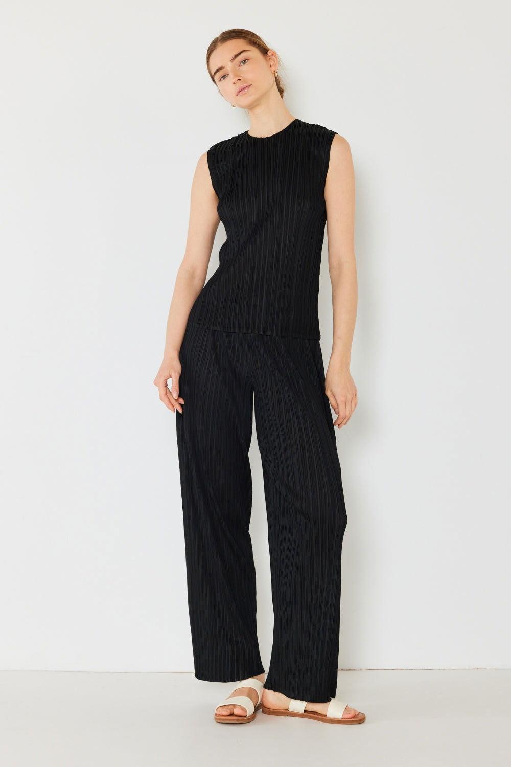 Marina West Swim Pleated Elastic-Waist Straight Pants - Clothes For Her Online Store