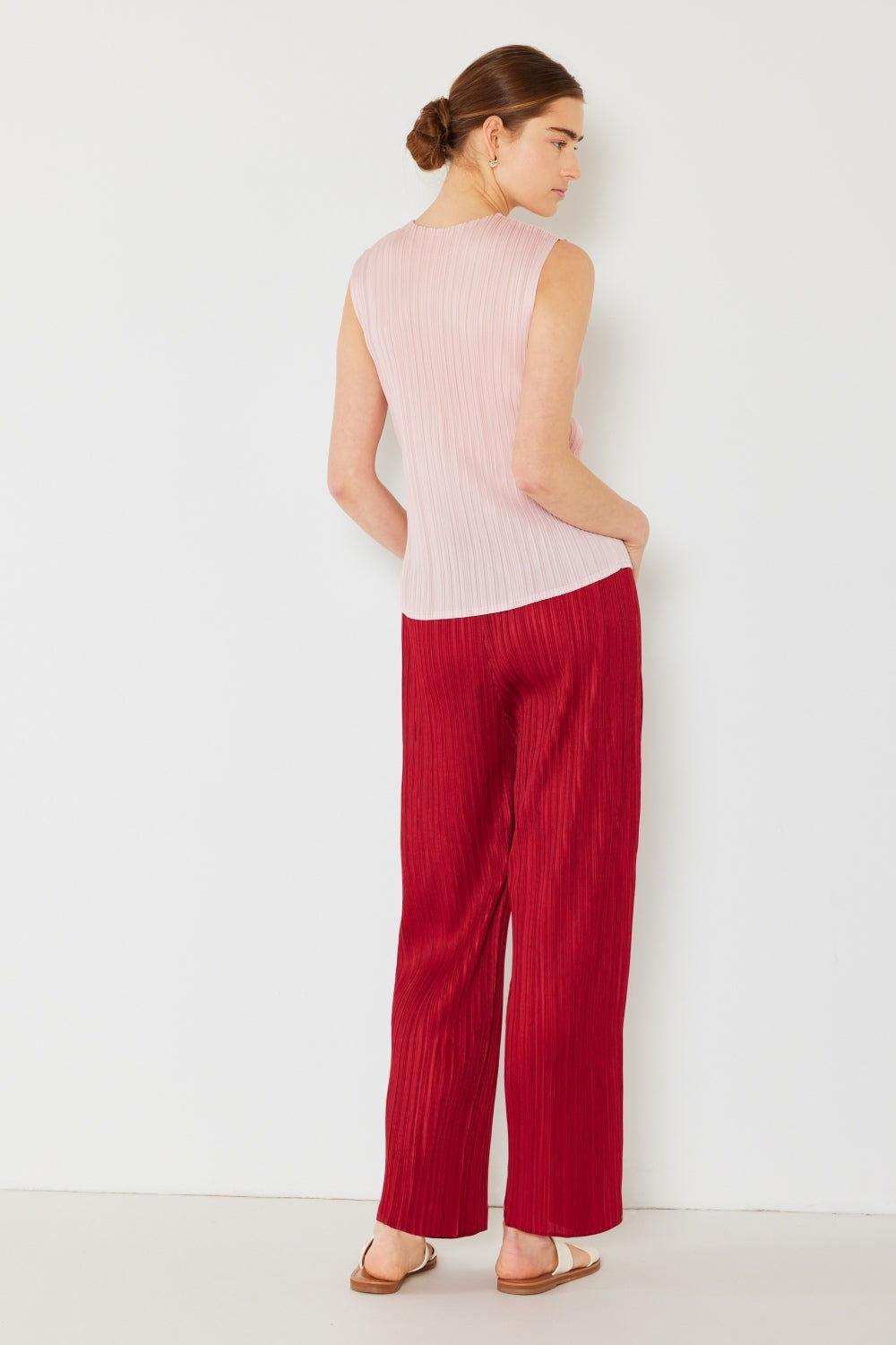 Marina West Swim Pleated Elastic-Waist Straight Pants - Clothes For Her Online Store