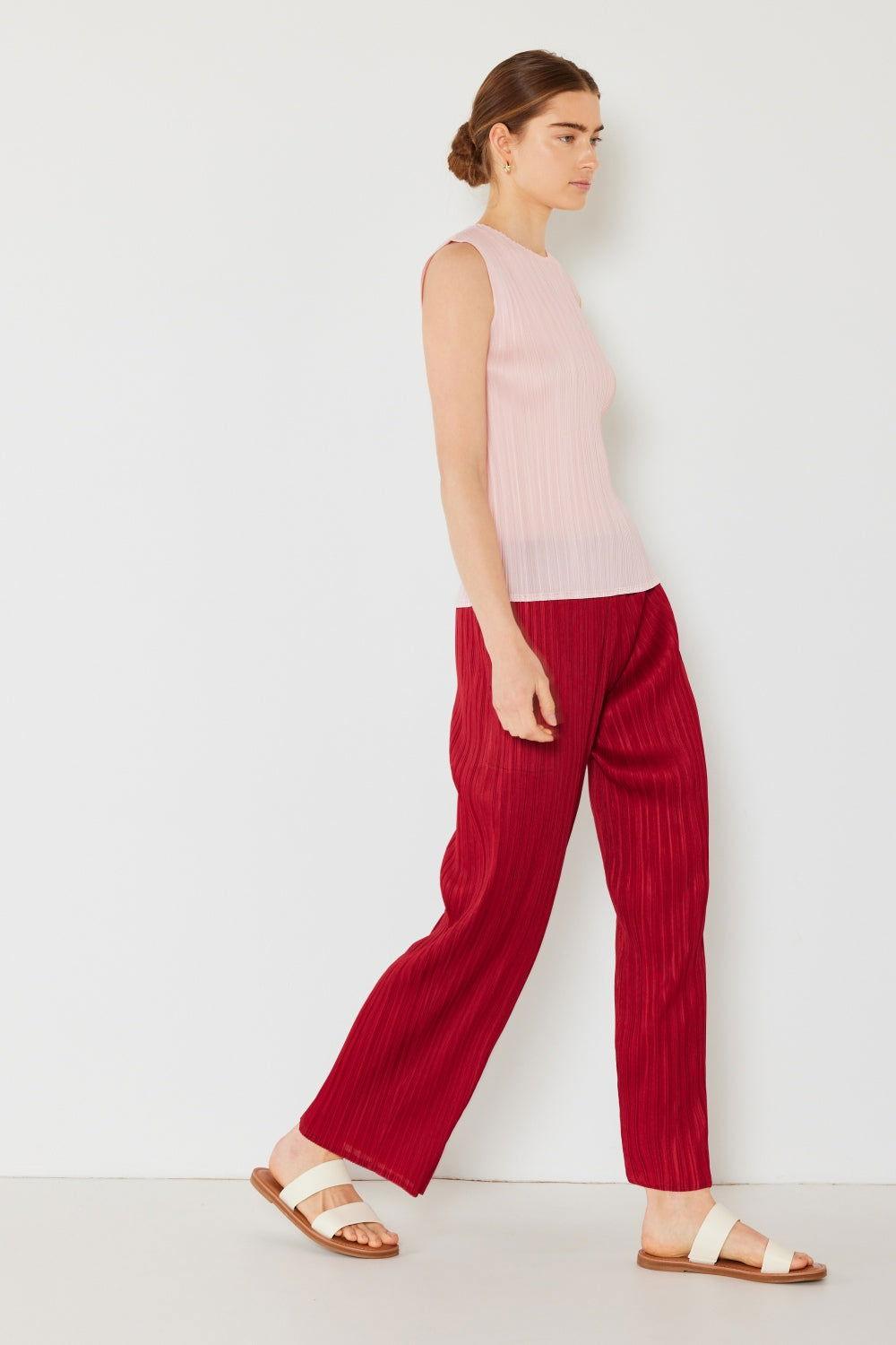 Marina West Swim Pleated Elastic-Waist Straight Pants - Clothes For Her Online Store