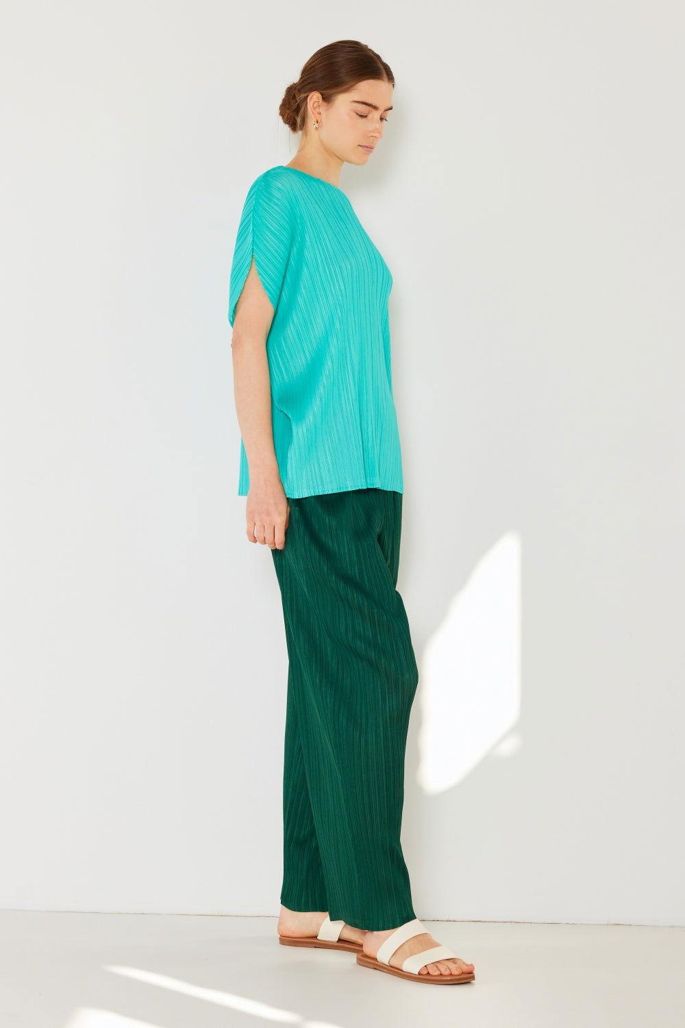 Marina West Swim Pleated Elastic-Waist Straight Pants - Clothes For Her Online Store