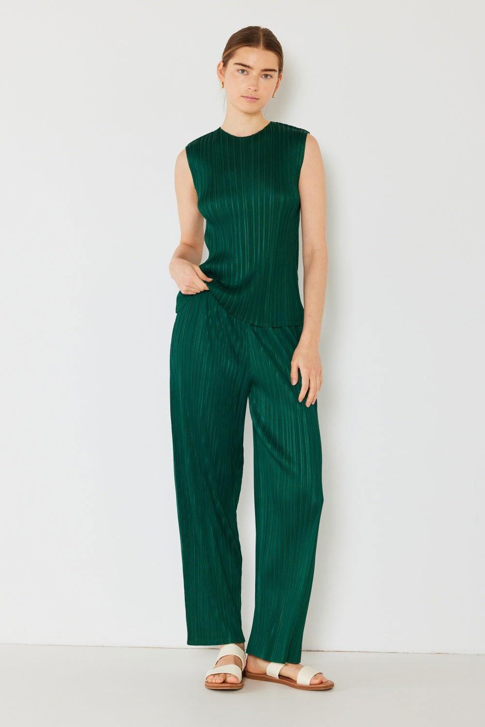 Marina West Swim Pleated Elastic-Waist Straight Pants - Clothes For Her Online Store