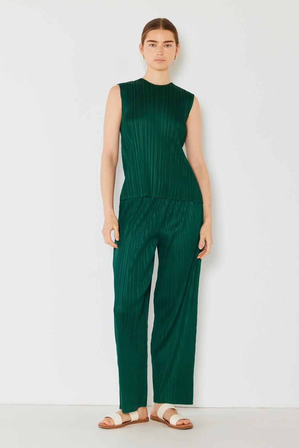 Marina West Swim Pleated Elastic-Waist Straight Pants - Clothes For Her Online Store