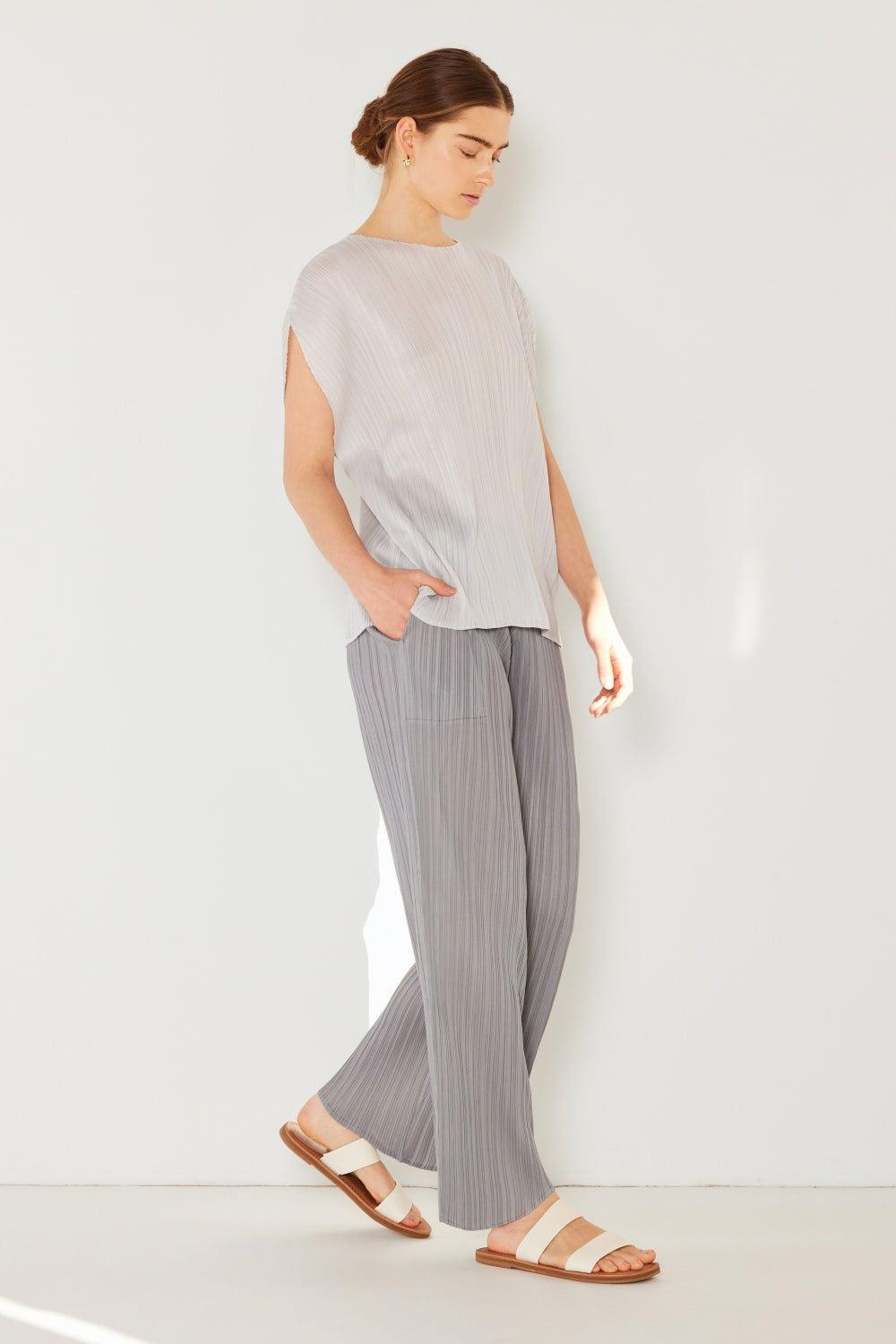 Marina West Swim Pleated Elastic-Waist Straight Pants - Clothes For Her Online Store
