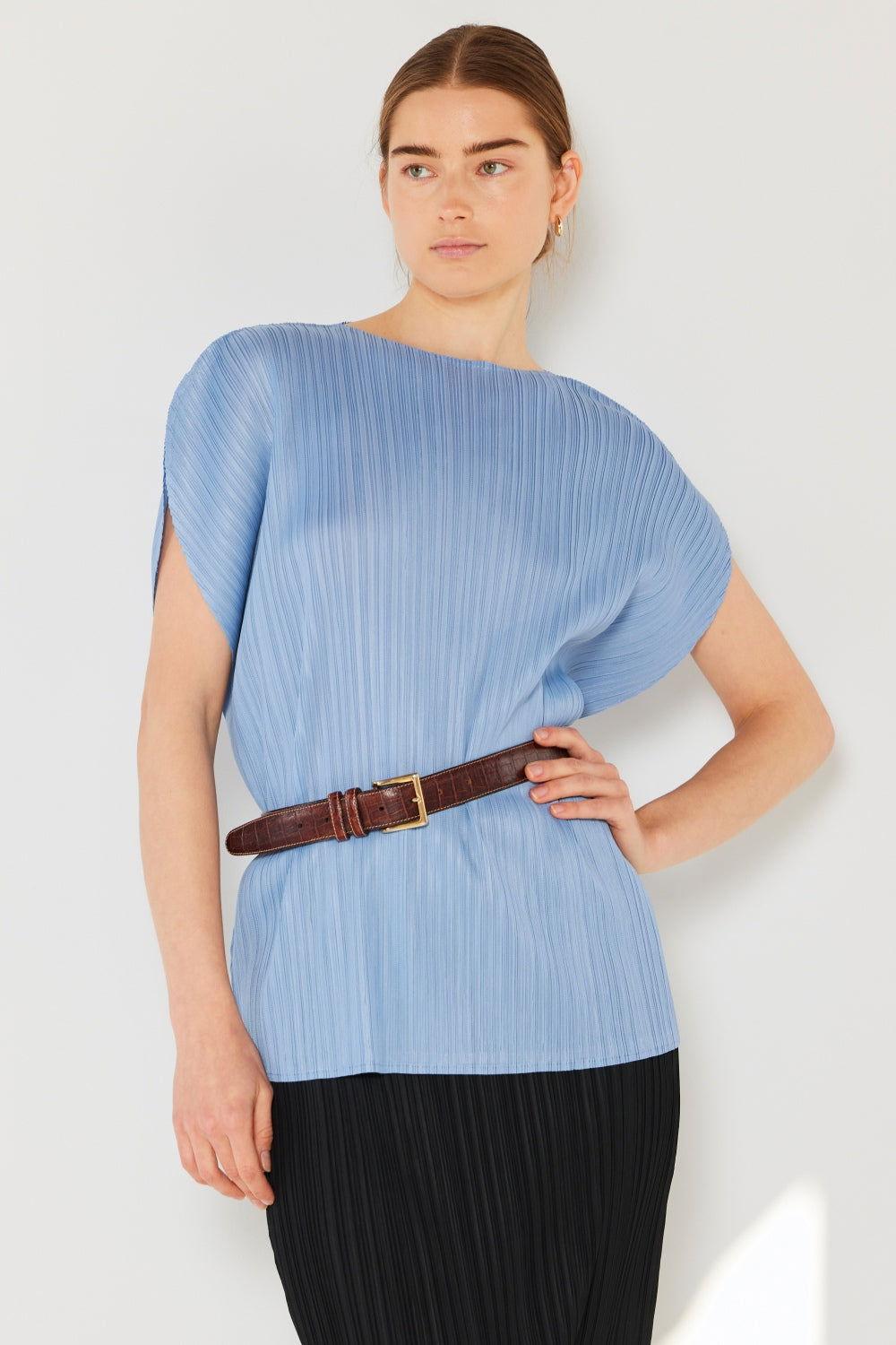 Marina West Swim Rib Pleated Oversized Dolman Sleeve Top - Clothes For Her Online Store