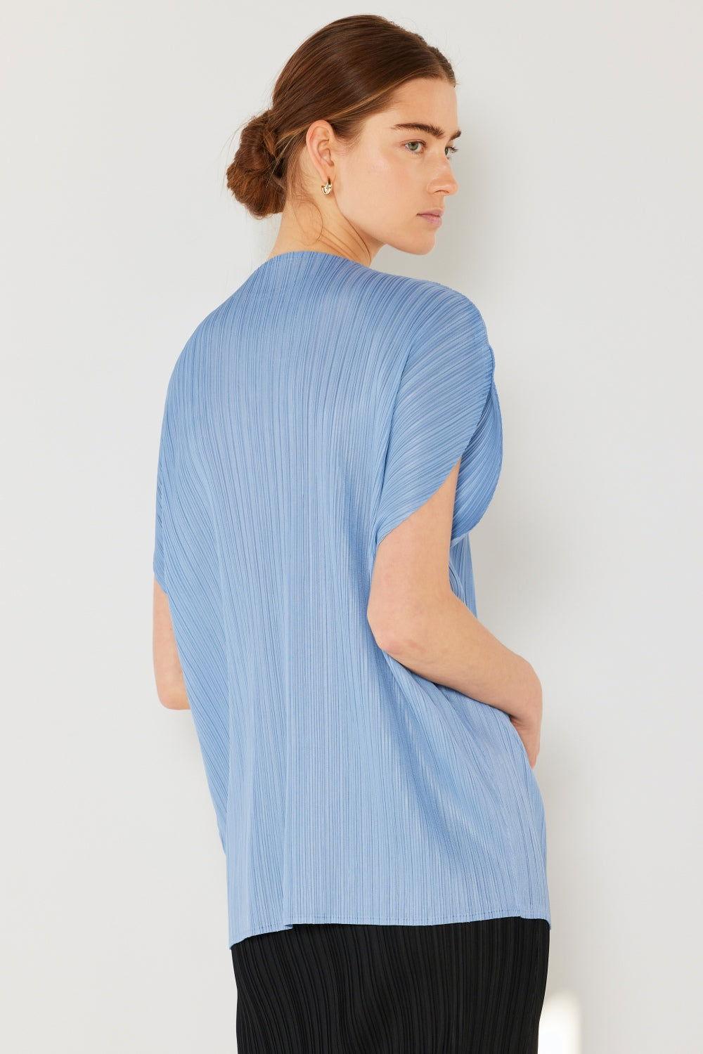 Marina West Swim Rib Pleated Oversized Dolman Sleeve Top - Clothes For Her Online Store