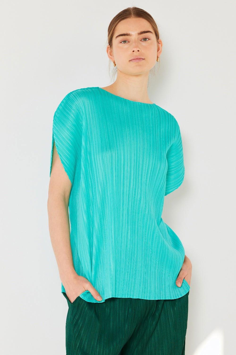 Marina West Swim Rib Pleated Oversized Dolman Sleeve Top - Clothes For Her Online Store