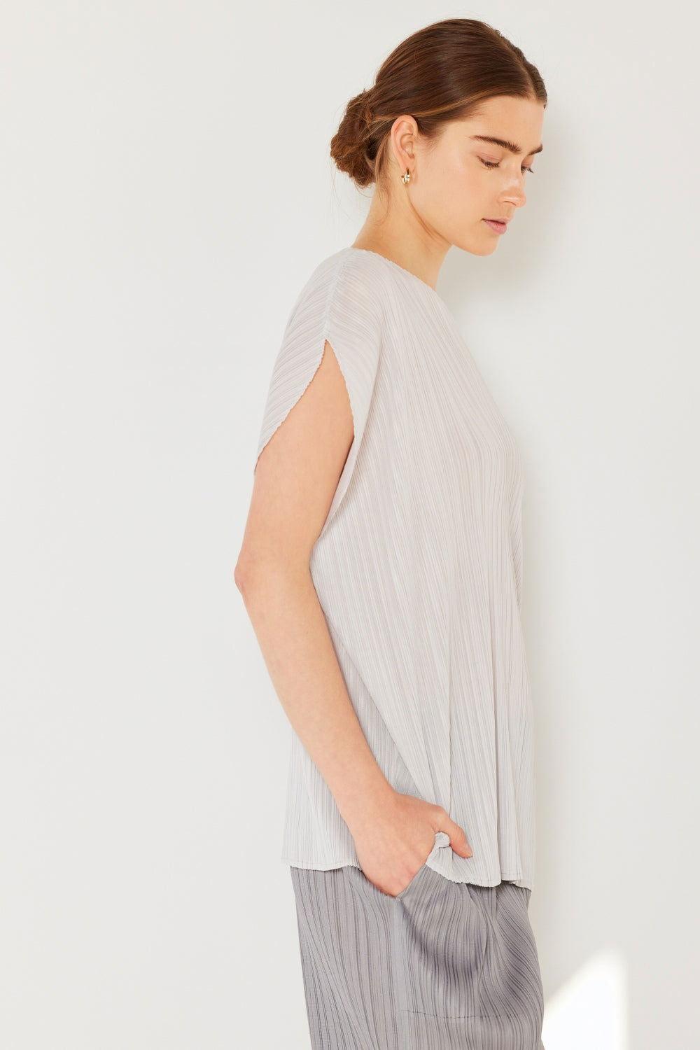 Marina West Swim Rib Pleated Oversized Dolman Sleeve Top - Clothes For Her Online Store