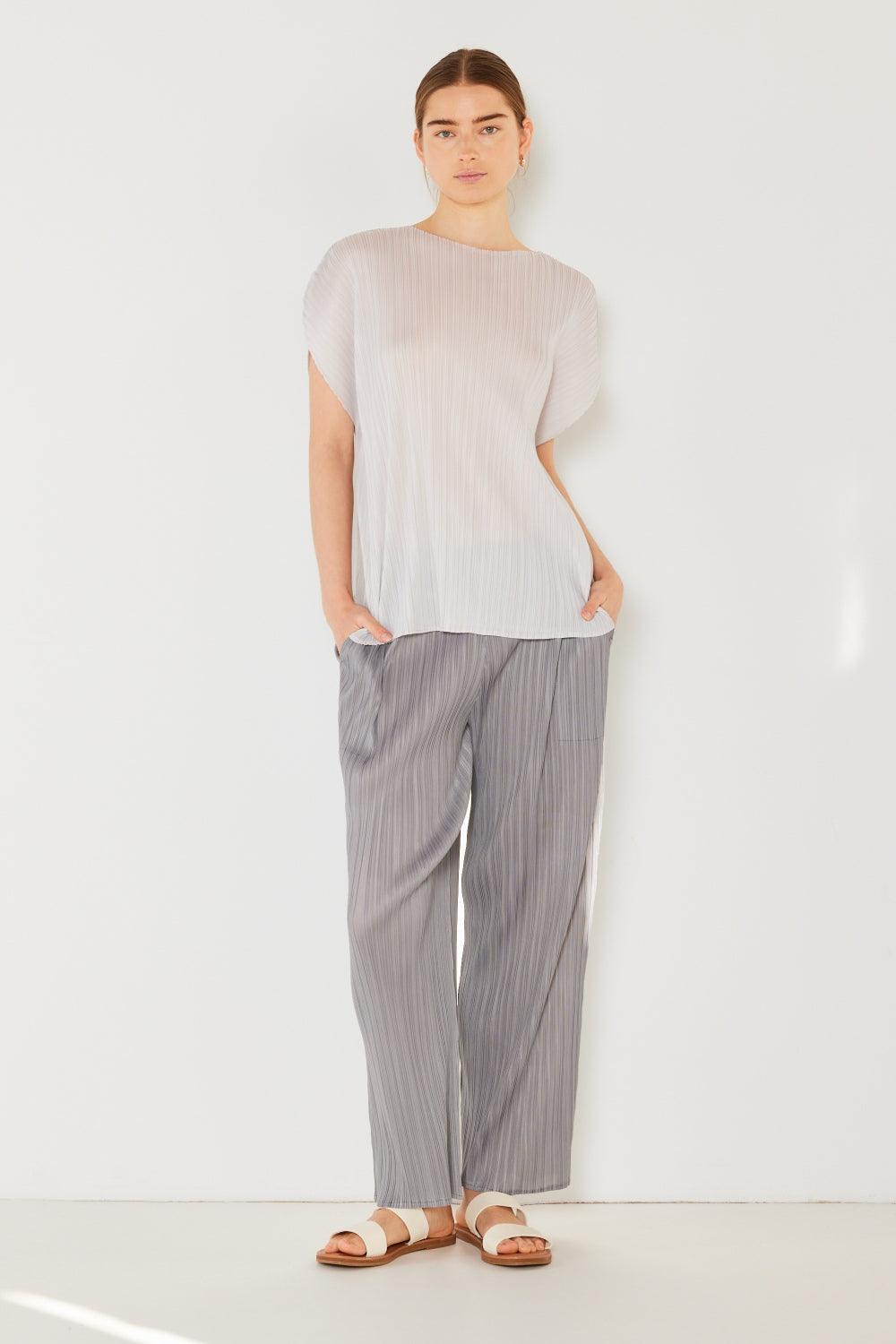 Marina West Swim Rib Pleated Oversized Dolman Sleeve Top - Clothes For Her Online Store