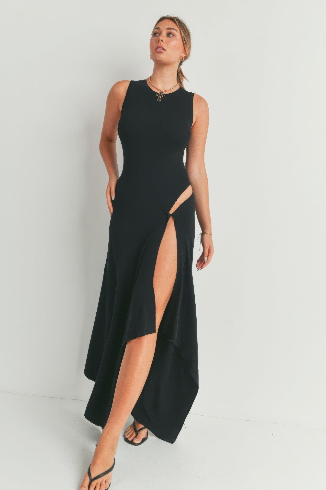 Maxi Dress With Slit - Clothes For Her Online Store
