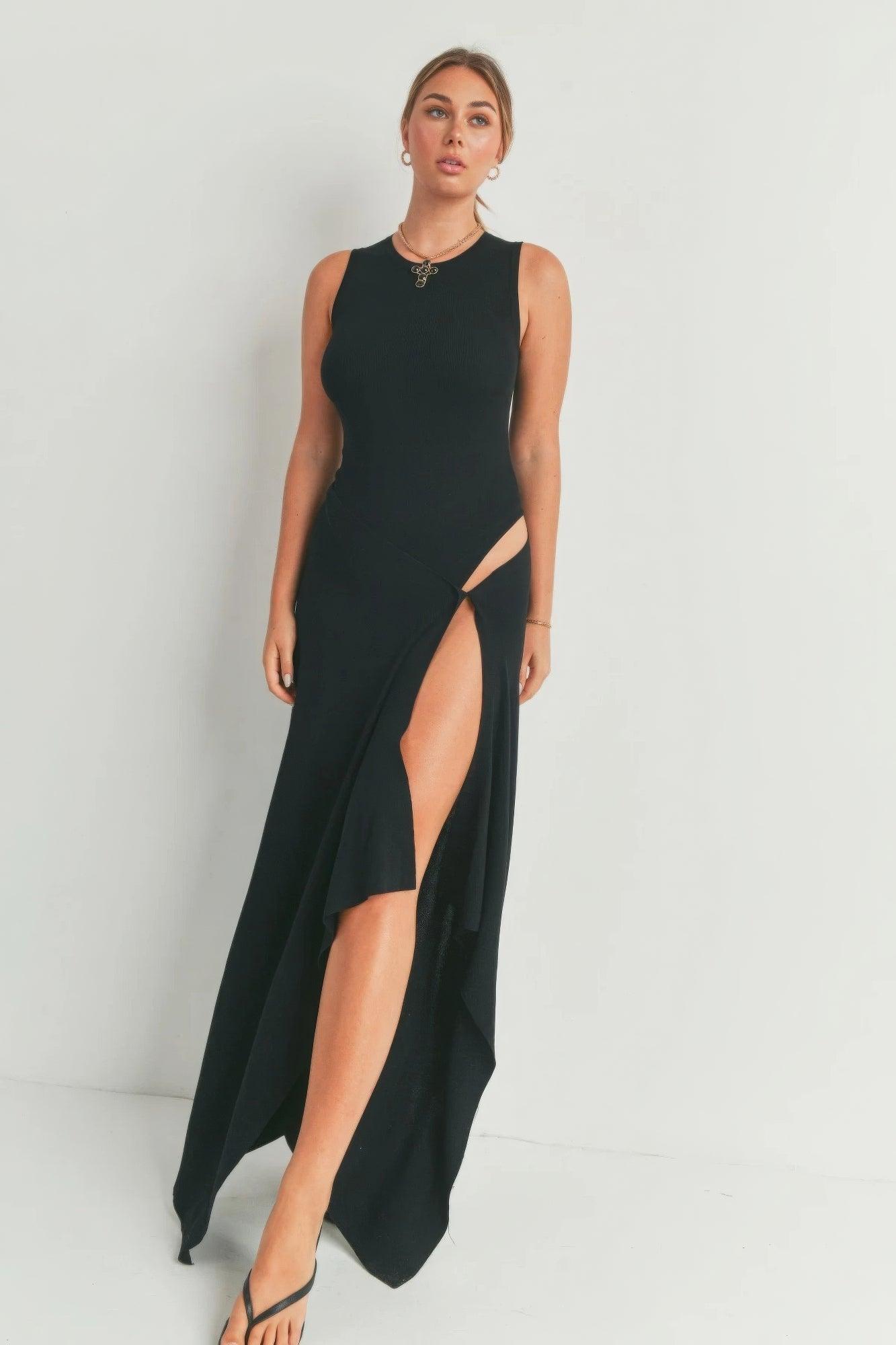 Maxi Dress With Slit - Clothes For Her Online Store