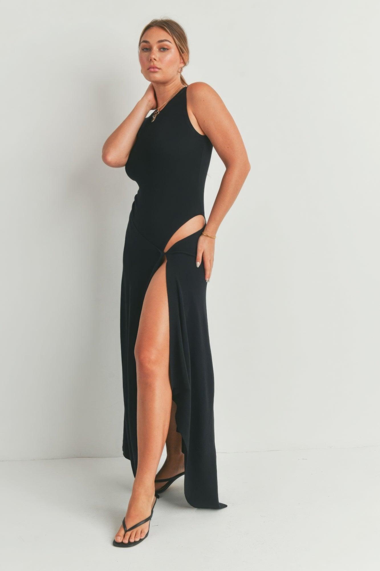 Maxi Dress With Slit - Clothes For Her Online Store